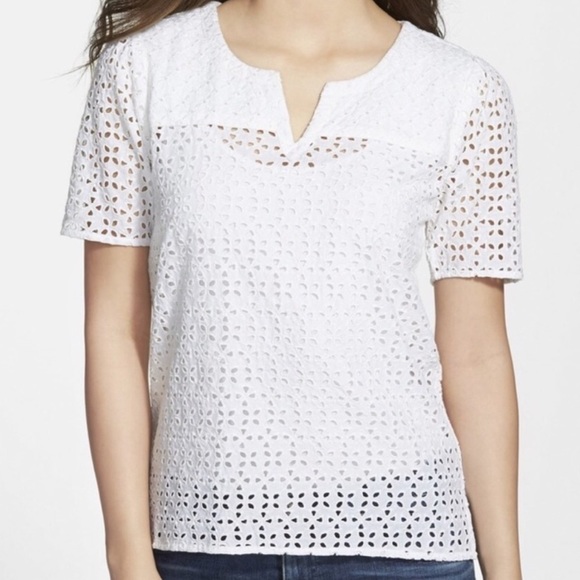 Preloved lucky brand eyelet short sleeve - Picture 2 of 6